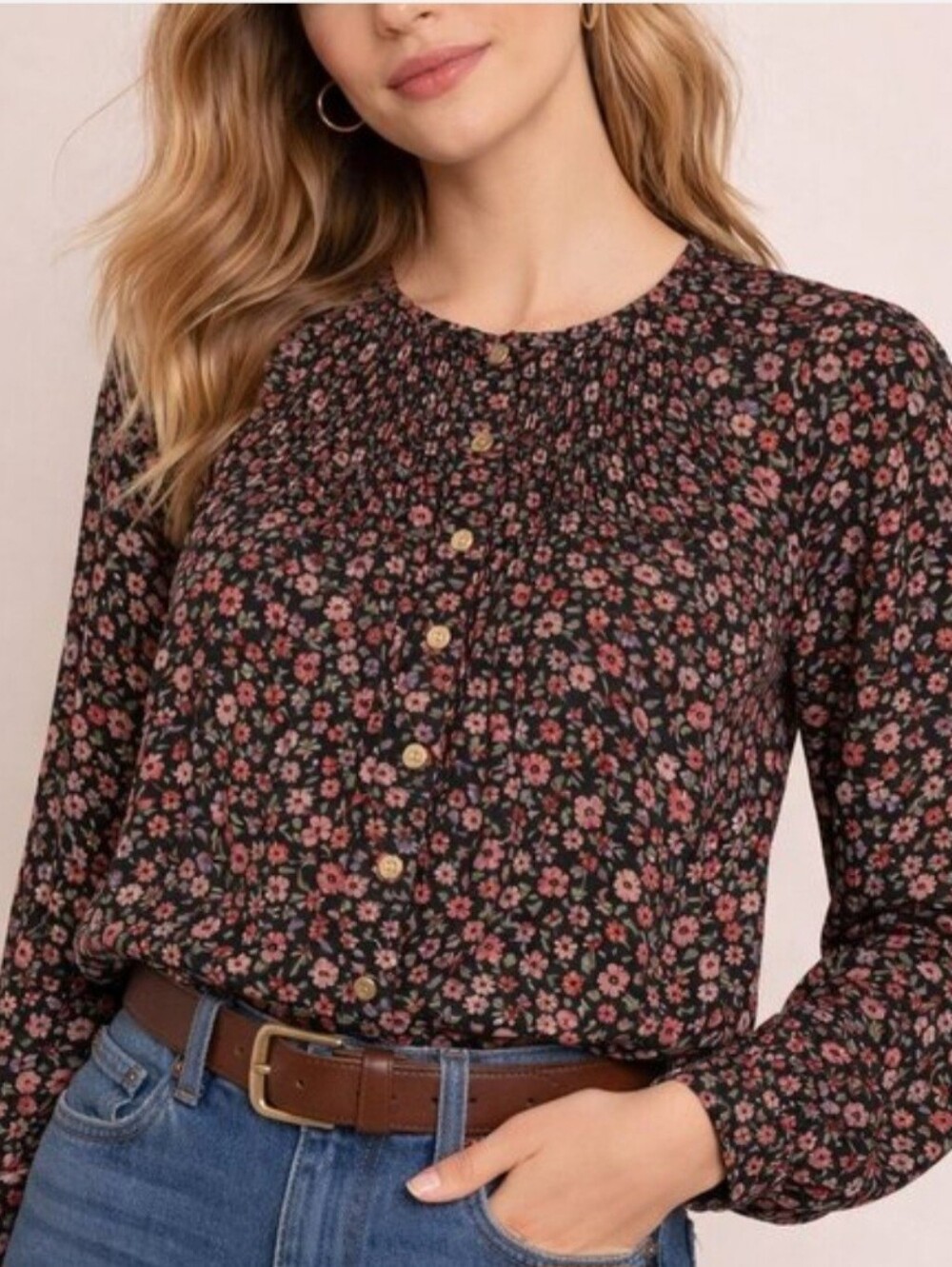 Maeve Anthropologie Size Small Button Front ditzy Floral Blouse